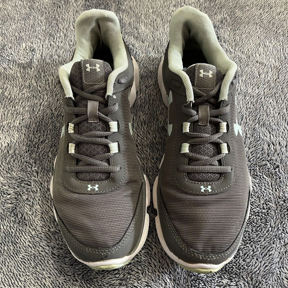 Size 10 Women's Under Armour Micro G Assert 7 Gray/Teal Pre-owned